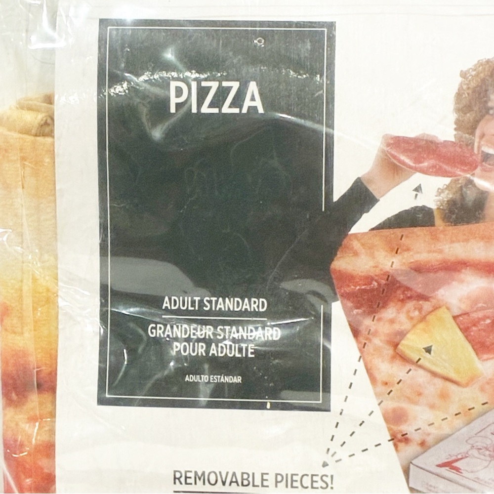 Halloween Pizza Costume Adult Standard Size 10 Removable Pieces‎ NEW - Picture 2 of 3